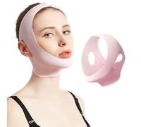 SJBAUTYO máscara en V reutilizable,mascarilla reafirmante facial,para doble mentón y piel flácida de la cara,rosa
