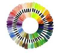 SJBAUTYO Set de hilos de bordar de 8 metros en 24 colores distintos: Bonito kit de hilos para bordar, tejer, trenzar, hacer manualidades o ganchillo - Set de punto de cruz - Set de bordado