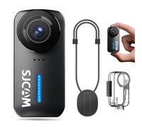 SJCAM C110 Mini cámara de acción impermeable, sin tarjeta, 4K 200 min | Zoom 8x, impermeable 30 m, Bodycam con grabación de audio y video, estabilización EIS, cámara de vlogging WiFi, cámara POV f/2.0
