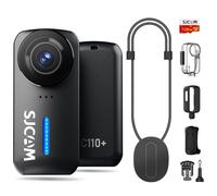 SJCAM C110Plus, cámara de acción magnética 4K POV (128 GB), video FOV de 170°, estabilización de 6 ejes, cámara corporal funcionable, resistente al agua hasta 30 m, para viajes, esquí, ciclismo