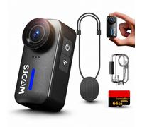 SJCAM C110Plus Combo magnético, cámara de acción de Bolsillo 4K POV, FOV de 170°, estabilización de 6 Ejes, Mini cámara Corporal, Impermeable, cámara portátil para Viajes, Deportes, micrófono