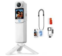 SJCAM C300 Creadores Vlogging,Cámara de Acción 4K,hasta 7 Horas de Uso,Estabilización de 6 Ejes,Doble Pantalla Táctil,Cámara de Video con Campo de Visión Amplio de 154°,30M Impermeable,64G,Blanco