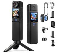 SJCAM C300 Pack,Cámara para Vlogs con Empuñadura con Batería para Grabar más de 7 H,Doble Pantalla Táctil,Camara de accion con Campo de Visión Amplio de 154°,Impermeable,Sin Tarjeta de Memoria,Negro