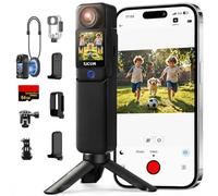 SJCAM C300 Vlog Pack(64G),Camara Vlog con Batería de 7 Horas | Estabilización 6-Ejes,Doble Pantalla Táctil,Camara de accion 154° Gran Angular,Impermeable,para Deportes y vlogging,Negro