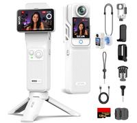 SJCAM C400 - Combo de bolsillo para vlogging de 128 GB, cámara de mano 4K, uso de energía 7H, cámara de acción estabilizadora de 6 ejes, pantalla táctil de 2.29 pulgadas, cámara corporal impermeable