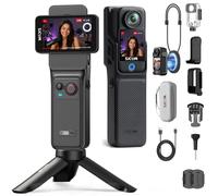 SJCAM C400 - Combo de creadores de vlogging, cámara de bolsillo 4K, uso de energía 7H, estabilizador de 6 ejes, cámaras influencers de Vlogs, pantalla táctil de 2.29 pulgadas, cámara corporal