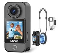 SJCAM C400 Pocket Paquete POV (Sin Tarjeta),Camara Vlog 4K con 172 Min,Pantalla TáctilMini Cámara Deportiva Estabilización de 6 Ejes,Impermeable,Ideal para Vlogs,Viajes y Paseos,Negro