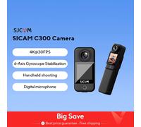 SJCAM-Cámara de acción de bolsillo C300 4K FHD con batería de larga duración, Video 30M, impermeable, 5G, WiFi, cámara de acción deportiva C300 White