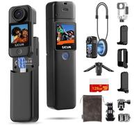 SJCAM Cámara de acción de bolsillo C300 4K, potencia 7H, cámara de mano FOV de 170°, cámara POV de estabilización de 6 ejes, cámara corporal portátil, cámara de vlogging de 3800 mAh con cordón