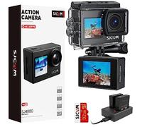 SJCAM Cámara Deportiva SJ4000 4K 30FPS Doble Pantalla WiFi Cámara de Video，Cámara subacuática 30M con 170 Grados Gran Angular, Control Remoto EIS Mejorado, 2 Baterías, Varios Accesorios