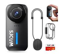 SJCAM Mini cámara corporal C110, mini cámara magnética | tarjeta de 128 GB, estabilización EIS, zoom 8x | Cámara de acción de bolsillo impermeable de 30 m | Cámara de vlogging WiFi, cámara POV 4K f