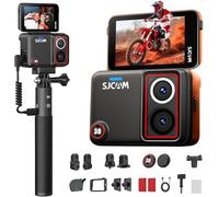 SJCAM SJ30 8K/20FPS,4K/60FPS Camara Deportiva con Visión Nocturna Doble Lente,Autonomía 7H,Estabilización SteadyMotion 2.0,Pantalla Táctil Flip 2,51",Camara Vlog para Deportes,Moto y MTB