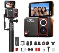 SJCAM SJ30 Cámara Deportiva con Visión Nocturna Doble Lente,Autonomía 7H | Action Camera 8K20/4K60, SteadyMotion 2.0, pantalla flip 2.51", 128GB y micrófono inalámbrico. Ideal para moto, MTB y buceo.