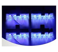 SJDKHJ Montaje de luces traseras Parrilla Luz LED Luz Estroboscópica Roja Y Azul Control Inalámbrico Remoto Emergencia Señal Flash Faro Bombero Lámpara Advertencia Pilotos Traseros(Azul)