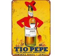 Sjducvxgyl Tio Pepe - Cartel de metal vintage de aluminio para decoración de pared, 30,5 x 20,3 cm, para dormitorio, cocina, cafetería, pub, color