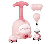 Sjfbebsy Coche de Juguete con Globo, diseño de Cerdo, Juego de Coche Lanzador de Globos con 2 Coches y Globos, Juguete científico Educativo para niños de 3 a 6 años