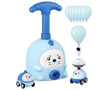 Sjfbebsy Juguete de Coche con Globo, Juego de Lanzador de Coche con Globo de Leopardo Azul, Juguete aerodinámico Stem con 2 Coches para cumpleaños de niños