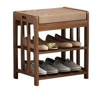 SJFJJKD Banco de Zapatos de bambú con Almacenamiento Banco de 3 Niveles con Asiento Acolchado Zapatero para Entrada y Dormitorio A 90 * 30 * 50 cm Friendship Years