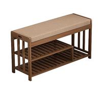 SJFJJKD Banco de Zapatos de bambú con Almacenamiento y Asiento Acolchado Nizer de 3 Niveles para Entrada o Dormitorio A 90 * 30 * 50 cm Friendship Years