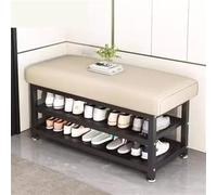 SJFJJKD Banco Zapatero Moderno con Asiento Acolchado y Organizador de Zapatos con Marco de Metal para Almacenamiento para Entrada Banco de Zapatos Blanco con Patas Negras 80 cm Friendship Years