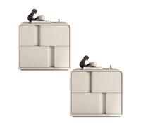 SJFJJKD con 2 cajones sin ensamblaje requerido mesita de Noche de Cuero Gris Oscuro para el Dormitorio de la Cama de Madera de Moda 17.7 Pulgadas Friendship Years