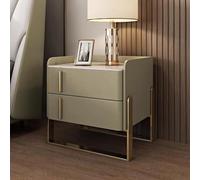 SJFJJKD Conjunto Moderno de 2 cofres de Noche Estrechos con Acabado de Cuero y cajón de Pedestal de Metal Marco de Pedestal para Dormitorio Friendship Years