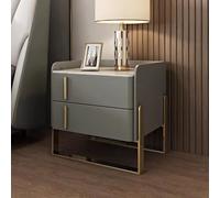 SJFJJKD Conjunto Moderno de 2 cofres de Noche Estrechos con cajón de Acabado de Cuero Pedestal de Metal Marco de Marco para el Dormitorio Friendship Years