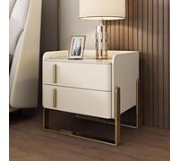SJFJJKD Conjunto Moderno de 2 cofres de Noche Estrechos con cajón de Acabado de Cuero Pedestal de Metal Marco de Marco para el Dormitorio Friendship Years