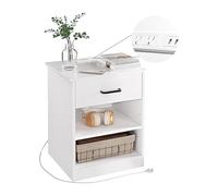 SJFJJKD Estación de Carga de la Noche del Dormitorio y 2 Puertos USB, Madera con cajón, Mesa Auxiliar con mesas de Noche Opcionales Friendship Years
