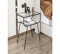 SJFJJKD Hierro Forjado, Simple y Moderno, Dormitorio Nocturno, casillero de gabinete de Dormitorio, Mesa Lateral de Metal 33 * 49 * 60 cm (Color: Negro) Friendship Years