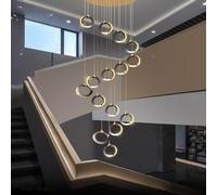 SJFJJKD Lámpara Colgante LED Moderna y Creativa, lámpara Colgante para Escalera, Pasillo, lámpara Colgante de Techo Redonda, lámpara Colgante de Altura Ajustable (12 Cabezas) Friendship Years