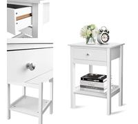SJFJJKD Mesa al Final del Armario 40x38x60cm Mesa Auxiliar pequeña para Sala de Estar Dormitorio de Dormitorio con cajón con Estante de Almacenamiento Blanco Friendship Years