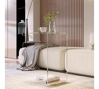SJFJJKD Mesa Auxiliar de sofá en Forma de C para Sala de Estar y Dormitorio pequeña Mesa de café Mesa de Noche para el Material acrílico de la Oficina bajo diseño de sofá Friendship Years