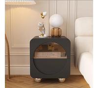 SJFJJKD Mesa de Noche de Cuero Negro Minimalista con Tapa de Vidrio Verde Azulado para Dormitorio pequeño o Sala de Estar práctica Mesa Auxiliar con diseño Moderno (45x40x48cm) Friendship Years