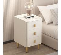 SJFJJKD Mesa de Noche de Madera con Tapa de losa de Roca Envuelta en Cuero Artificial Top Ultra Estrecho gabinete pequeño para el Almacenamiento de Dormitorio en Blanco 25x40x60cm Friendship Years