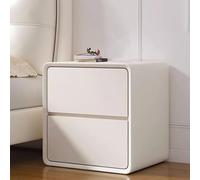 SJFJJKD Mesa de Noche Moderna de Acabado de Cuero Blanco con 2 cajones de Gran Capacidad Nightsntand con riel Mudo sin ensamblaje requerido 50x40x47cm Friendship Years