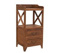 SJFJJKD Mesita de Noche Moderna con 2 cajones Muebles prácticos de Madera gabinete de Cama de Dormitorio (Azul: Bruin, tamaño: 34 * 30 * 71cm) Friendship Years
