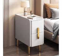 SJFJJKD Moda de Noche Delgada Moderna con Acabado de Cuero y Patas de Metal gabinete de Almacenamiento de cajones para Espacios pequeños Ideales para Habitaciones y Sala de Estar Friendship Years