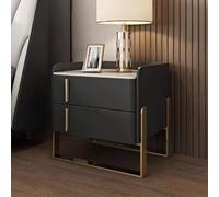 SJFJJKD Moderno y Estrecho Parada de Noche de 2 con cajón de Acabado de Cuero Pedestal de Metal Marco de la Cama para el Dormitorio Friendship Years