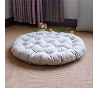 SJH Cojín cuadrado grande de meditación para yoga, cojín de suelo de tatami de lino grueso acolchado, cojín de asiento suave, cojín redondo para niños, mascotas