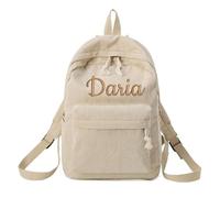 SJHAZSL Mochila de Pana Bordada Personalizada, Mochila con Nombre Personalizado, Mochila Personalizada para Niños con Nombre, Mochila Personalizada Infantil