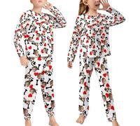 SJHAZSL Pijama Infantil Personalizado, Pijama de Manga Larga para Niñas y niños, Suave y Cómodo Conjunto de Pijama Personalizado, Regalo Personalizado para Niños