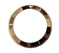 SJHDUNBW EUR Bisel de Acero con Inserto cerámica Verde y Negra for Caja 40 mm, Compatible Accesorios Reloj 116610 Piezas para Relojes(Gold)