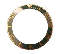 SJHDUNBW EUR Bisel de Acero con Inserto cerámica Verde y Negra for Caja 40 mm, Compatible Accesorios Reloj 116610 Piezas para Relojes(Gold Green)