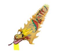 SJHDUNBW EUR Cinta de Danza del dragón Chino con diseño POI 3D for Salidas Primavera al Aire Libre, palitos Fibra Vidrio y Bolsa Viaje(Geel,6m/20f)