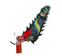 SJHDUNBW EUR Cinta de Danza del dragón Chino con diseño POI 3D for Salidas Primavera al Aire Libre, palitos Fibra Vidrio y Bolsa Viaje(Groen,6m/20f)