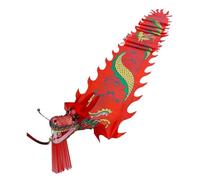 SJHDUNBW EUR Cinta de Danza del dragón Chino con diseño POI 3D for Salidas Primavera al Aire Libre, palitos Fibra Vidrio y Bolsa Viaje(Rot,10m/33ft)