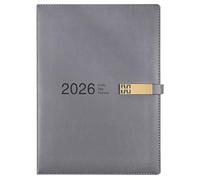 SJHDUNBW EUR Cuaderno de negocios piel sintética con hebillas, cuaderno trabajo 352 páginas, Bloc notas viaje papel grueso for oficina escolar(Grey,A5)