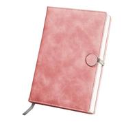 SJHDUNBW EUR Cuaderno de oficina negocios A5, cubierta cuero PU con botones redondos, 260 páginas, espaciado entre líneas 8mm, marcapáginas satinado for reuniones(Rose)