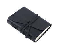 SJHDUNBW EUR Cuaderno de viajero cuero, cubierta vintage capa superior, bloc notas recargable hojas sueltas, diario papel en blanco(Noir)